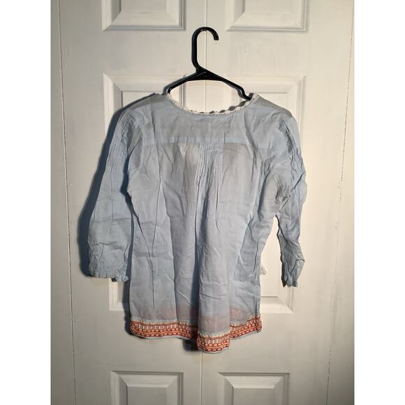 Linea Brand Embroidered Detail Three-Quarter Sleeves Blouse - Picture 2 of 3